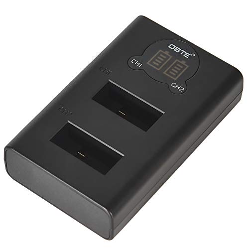 DSTE Dual USB Ladegerät mit LCD-Display Kompatibel für SPCC1B Akku und GOPRO MAX Digital Kamera - Versorgung über USB-Kabel vom Typ C zum USB-A 2.0-Stecker von DSTE DE