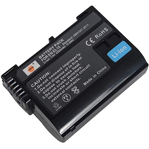 DSTE Ersatz Batterie Akku Kompatibel für EN-EL15 und Nikon 1 V1,D7200,D7100,D750,D600,D7000,D800E,D810A Digital SLR Kamera,Battery Grip MB-D11,MB-D12,MB-D15,MB-D17 von DSTE DE