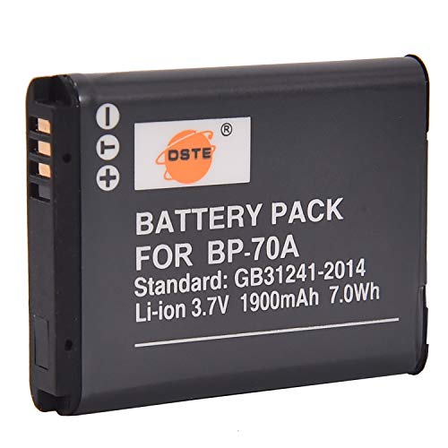 DSTE Ersatz Batterie Akku kompatibel mit Samsung BP-70A WB2000 CL65 CL80 EX1 HZ25W HZ30W HZ35W HZ50W ST1000 ST5000 ST5500 TL240 TL320 TL350 TL500 Digital Kamera von DSTE DE