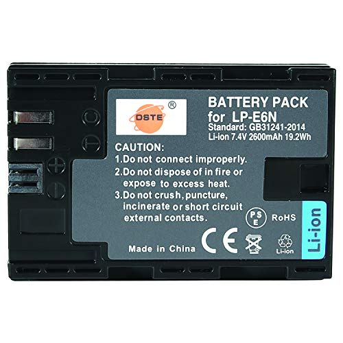 DSTE Full Coded LP-E6N LP E6N Ersatz Batterie Kompatibel mit Canon EOS 5C, EOS R, EOS R5, EOS R6, XC10, XC15 Kameras as LP-E6 von DSTE DE