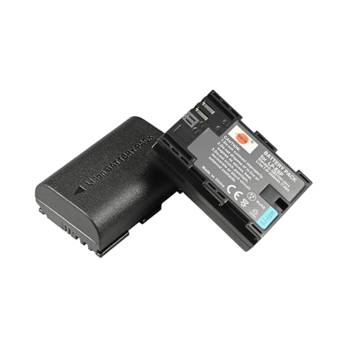 DSTE LP-E6P(2-Pack) 7.4V/2400mAh Li-Ionen Akku Kompatibel für Canon EOS R5 Mark II,R5 2,60Da,70D,80D,90D,7D MarkII,7D MarkIII,XC10,XC15 Digital Kamera als LP-E6 LP-E6N LP-E6NH von DSTE DE