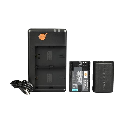 DSTE LP-E6P (2 Stück) 7.4V/2400mAh Wiederaufladbarer Akku Ersatzakku und Dual Ladegerät Kompatibel mit Canon EOS R5 Mark II,R5 2,7D Mark II/III,XC10,XC15 Digital Kamera als LP-E6 LP-E6N LP-E6NH von DSTE DE