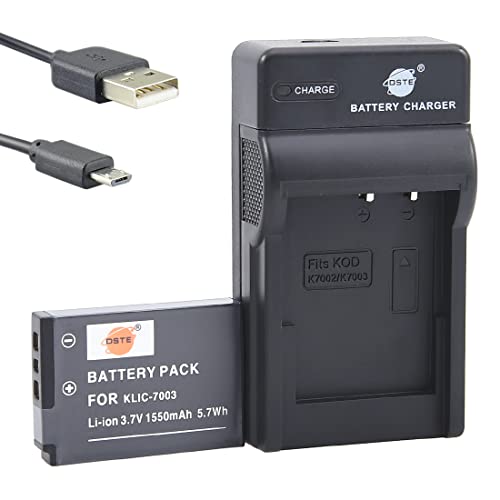 DSTE Li-Ionen Batterie und Micro USB Ladegerät Anzug kompatibel mit Kodak KLIC-7003 KLIC7003 EasyShare M381 EasyShare M420 EasyShare V1003 EasyShare V803 EasyShare Z950 EasyShare M380 von DSTE DE