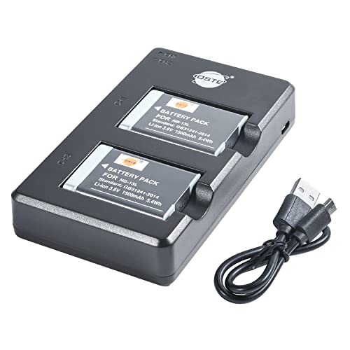 DSTE NB-13L (2 Stück) Wiederaufladbarer Akku Ersatzakku und Dual Ladegerät Kompatibel mit Canon PowerShot SX620,SX720,SX730,SX740,G1 X Mark III,G5 X,G5 X Mark II,G7 X Mark III, G9 X,G9 X Mark II usw von DSTE DE