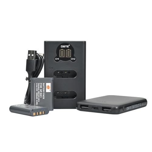 DSTE NP-BX1 M8 Akku Ladegerät Set Kompatibel mit Sony NP-BX1/M8,ZV1,ZV-1,ZV-1F,DSC-RX100,RX100 VII von DSTE DE