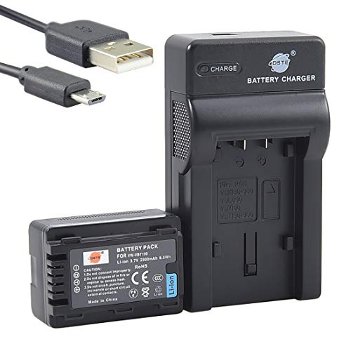 DSTE VBT190 Li-Ionen Batterie und Micro USB Ladegerät Anzug kompatibel mit Panasonic HC-VXF999 VX878 VX989 V160 V180 V270 V380 V777 W570 W580 WX97 DSTE VBT190 Li-Ionen Batterie und Micro USB Ladegerät Anzug kompatibel mit Panasonic HC-VXF999 VX878 VX989 V160 V180 V270 V380 V777 W570 W580 WX97 von DSTE DE