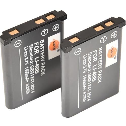 LI-40B LI-42B DSTE DE 3.7V (2-Pack) Ersatz Batterie Akku Kompatibel für Fuji NP-45,Kodak KLIC-7006 LB-012,Olympus IR-300 FE-150 Stylus 700 TG-310 X-Serie Kameras von DSTE DE