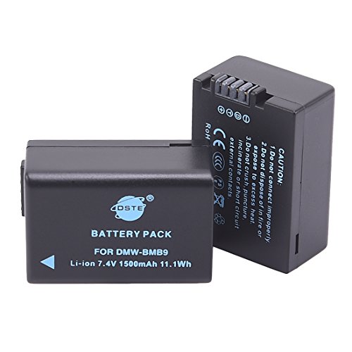 DSTE 2-Pack DMW-BMB9E DMW-BMB9 Ersatz Batterie Akku Kompatibel mit Panasonic Lumix DMC-FZ40,DMC-FZ48,DMC-FZ60,DMC-FZ62,DMC-FZ70,DMC-FZ72,DMC-FZ100 von DSTE Electron
