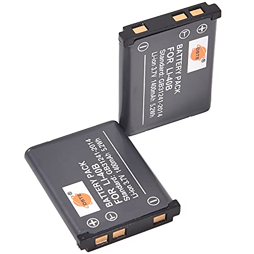 DSTE 2PCS LI-40B Li-Ion Akku Kompatibel mit Olympus FE-230 FE-240 FE-250 FE-280 FE-290 FE-300 FE-320 FE-330 FE-340 FE-350 FE-360 FE-3000 FE-4000 DSTE 2PCS LI-40B Li-Ion Akku Kompatibel mit Olympus FE-230 FE-240 FE-250 FE-280 FE-290 FE-300 FE-320 FE-330 FE-340 FE-350 FE-360 FE-3000 FE-4000 von DSTE Electron