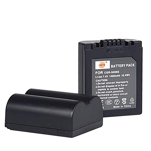 DSTE CGR-S006E Akku (1400 mAh/7,4 V) für Panasonic Lumix DMC-FZ30 DMC-FZ50 DMC-FZ28 DMC-FZ18 DMC-FZ8 DMC-FZ38 DMC-FZ35, 2 Stück von DSTE Electron