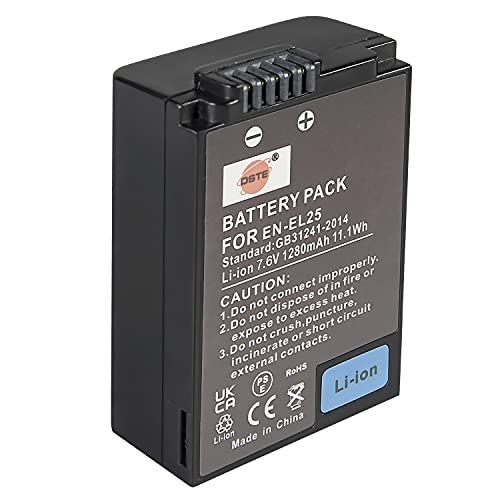 DSTE EN-EL25 EN-EL25a Li-Ion Akku (1280mAh/7,6V) kompatibel mit Nikon Z50, Z 50, ZFC Digitalkamera von DSTE Electron