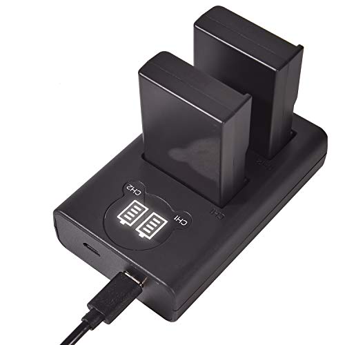 DSTE EN-EL9A EN-EL9 Ersatzakku (2er Pack) und Smart LED Dual USB-Ladegerät Kompatibel mit Nikon D40 D40x D60 D3000 D5000 von DSTE Electron