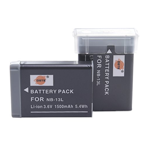 DSTE Electron 2 Pack NB-13L Ersatz Batterie Akku Kompatibel mit Canon G5X, G7X, G9X, G5X Mark II, G7X Mark II, G9X Mark II von DSTE Electron