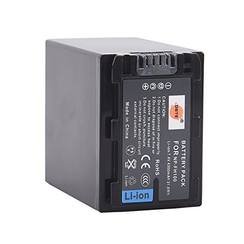 DSTE Ersatz Batterie Li-Ionen-Akku Compatible für NP-FH100 und Sony DCR-DVD404E,DCR-DVD405,DCR-DVD405E,DCR-DVD406,DCR-DVD406E,DCR-DVD407E,DCR-DVD408,DCR-DVD410E,DCR-DVD450,DCR-DVD450E Kamera von DSTE Electron