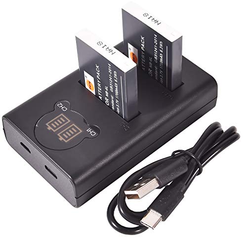 DSTE NB-6L Ersatzakku (2er Pack) und Smart LED Dual USB-Ladegerät Kompatibel mit Canon Powershot SX510 HS, SX280 HS, SX500 is, SX700, D20, S90, D30, ELPH 500, SX270, SX240 von DSTE Electron