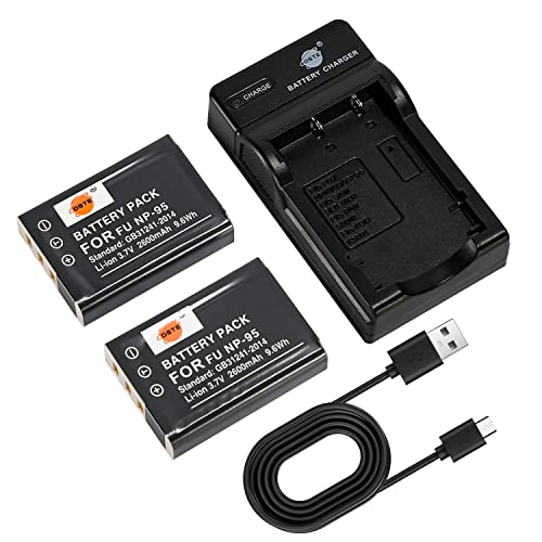 DSTE NP-95 Kamera Akku (2 Pack) und Ladegerät kompatibel mit Fuji X100T X100LE X100S X-S1 von DSTE Electron
