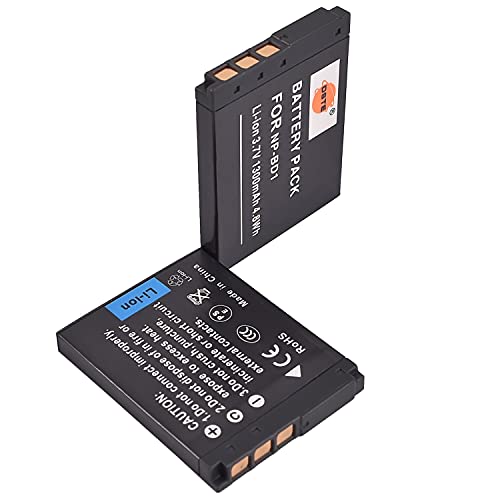 DSTE NP-BD1 NP-FD1 Li-Ion Akku (2-Pack) kompatibel mit Sony DSC-G3, DSC-T2, DSC-T70, DSC-T75, DSC-T77, DSC-T90, DSC-T200, DSC-T300 von DSTE Electron