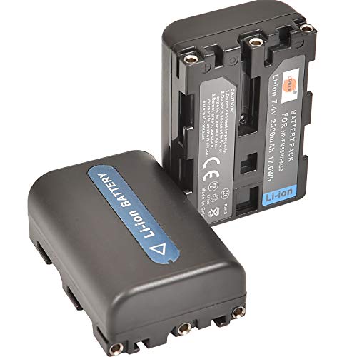 DSTE 2PCS NP-FM55H NP-FM50 (2300mAh/7.4V) Akku kompatibel mit Sony NP-FM30, NP-FM51, NP-QM50, NP-QM51, CCD-TR208, CCD-TR408, CCD-TR748, CCD-TRV106, CCD-TRV106 von DSTE Electron