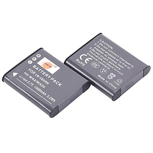 DSTE VW-VBX090 Lithium-Ionen-Akku, kompatibel mit Panasonic HX-WA03, HX-WA2, HX-WA2GKHX-WA20, HX-WA3HX-WA30, HX-WA301, 2 Stück von LZBBD