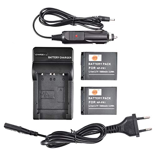 DSTE®（2-Pack） Ersatz Batterie und DC02E Reise Ladegerät Compatible für Sony NP-FR1 Cyber-Shot DSC-F88 DSC-P100 DSC-P100/L DSC-P100/LJ DSC-P100PP DSC-P100/R DSC-P100/S DSC-P120 DSC-P150 DSC-P150/B von DSTE