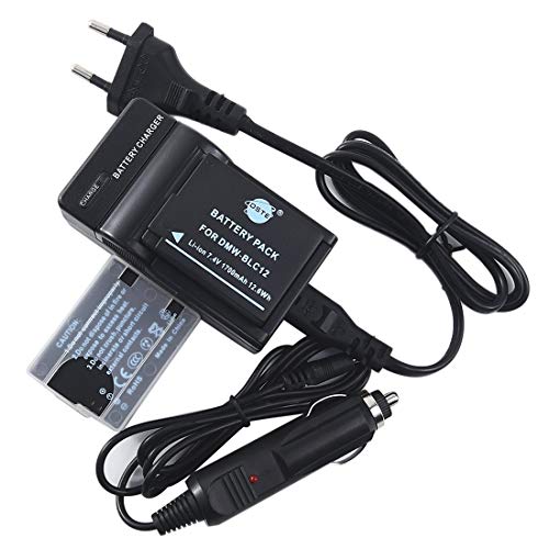 DSTE®（2-Pack） Ersatz Batterie und DC114E Reise Ladegerät Compatible für Panasonic DMW-BLC12 DMW-BLC12E Lumix DMC-GH2 DMC-FZ200GK DMC-FZ1000 V-LUX4 DMC-FZ2500 DMC-FZ2000 von DSTE