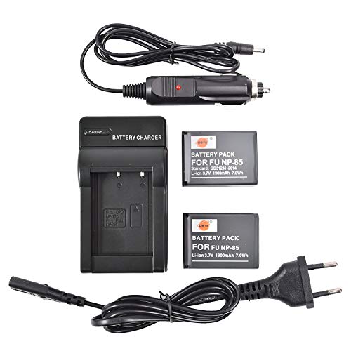 DSTE（2-Pack） NP-85 Ersatz Batterie und DC122E Reise Ladegerät Compatible für Fujifilm FinePix S1 SL240 SL245 SL260 SL280 SL300 SL305 SL1000 Kamera von FUNSUNIK DSTE