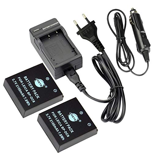 DSTE（2-Pack） BP-DC8 Ersatz Batterie und DC29E Reise Ladegerät Compatible für Leica X-Vario MINI-M X-typ113 X1 X2 Digital Kamera als BP-DC08 von DSTE