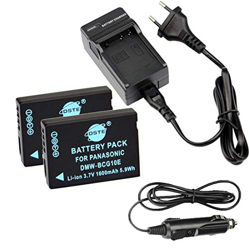 DSTE®（2 Pack） Ersatz Batterie und DC57E Reise Ladegerät Compatible für Panasonic DMW-BCG10 Lumix DMC-ZS3 DMC-ZS5 DMC-ZS6 DMC-ZS7 DMC-ZS8 DMC-ZS9 DMC-ZS10 DMC-ZS15 DMC-ZS19 DMC-ZS20 DMC-ZS25 DMC-ZX1 von DSTE