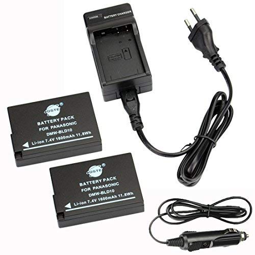 DSTE®（2 Pack） Ersatz Batterie und DC115E Reise Ladegerät Compatible für DMW-BLD10E Lumix DMC-G3 DMC-GF2 DMC-GX1 Kamera as Panasonic DMW-BLD10 DMW-BLD10E DMW-BLD10PP DE-A93B von DSTE