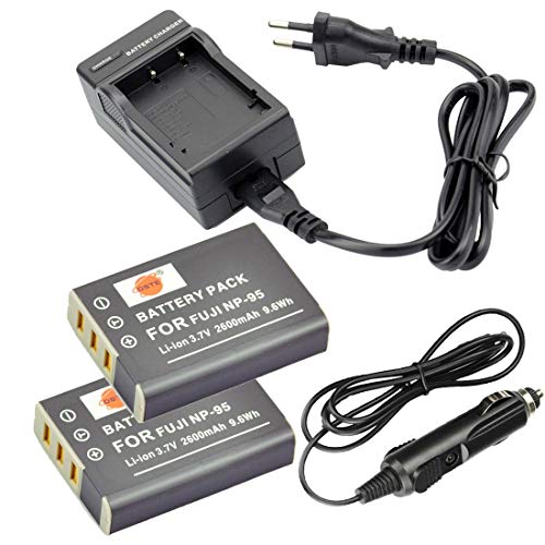 DSTE （2 Pack） Ersatz Batterie und DC29E Reise Ladegerät Compatible für Fujifilm NP-95 FinePix F30 F31fd Real von DSTE