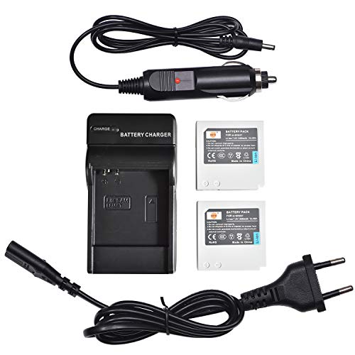 DSTE®（2 Pack） Ersatz Batterie und DC50E Reise Ladegerät Compatible für Samsung IA-BP85ST VP-HMX08 VP-HMX10 VP-HMX10C VP-HMX20C VP-MX20 VP-MX25 HMX-H100 HMX-H104 HMX-H105 HMX-H106 SC-HMX10 SC-HMX20C von DSTE