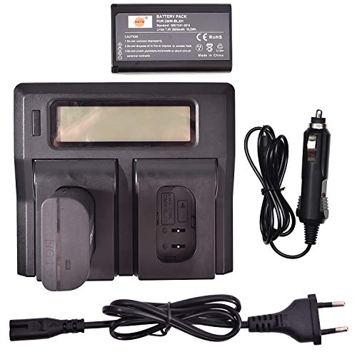 DSTE® 2 Pack Ersatz Batterie DMW-BLJ31 + LCD Dual Ladegerät Compatible für Panasonic DMW-BLJ31,DMW-BLJ31e,LUMIX DC-S1,LUMIX DC-S1R,LUMIX DC-S1H,DMW-BGS1R von DSTE