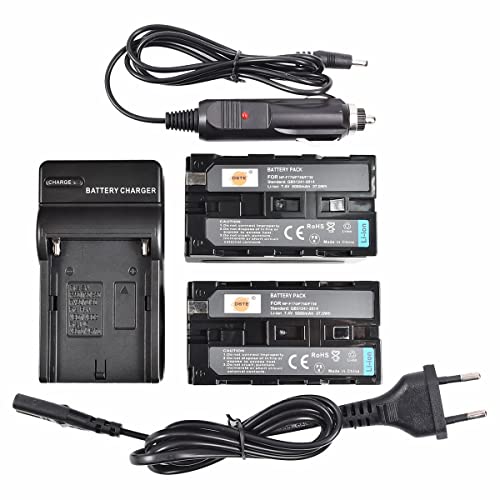 DSTE® 2-Pack Ersatz Batterie NP-F750 NP-F770 und DC01E Reise Ladegerät Compatible für Sony CCD-SC5 CCD-SC55 CCD-SC65 DCR-SC100 CCD-TR910 CCD-TR917 CCD-TR940 CCD-TRV101 von DSTE