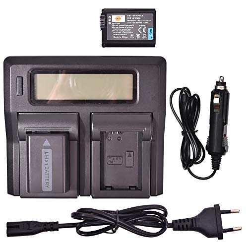 DSTE® 2 Pack Ersatz Batterie NP-FW50 + LCD Dual Ladegerät Compatible für Sony Alpha 7 a7 7R a7R 7R II a3000 a6000 a6100 a6300 a6400 a6500 NEX-7 NEX-C3 NEX-F3 SLT-A33 SLT-A35 SLT-A37 Digital Kamera von DSTE