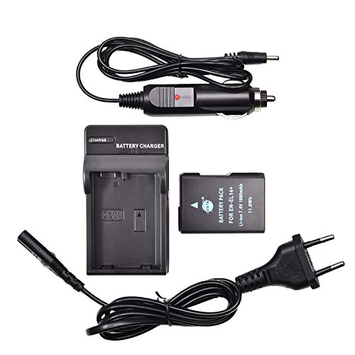 DSTE® Batterie und DC111E Reise Ladegerät Kit für Nikon EN-EL14 EN-EL14A DF D3100 D3200 D3300 D3400 D3500 D5100 D5200 D5300 D5500 D5600 P7000 P7100 P7200 P7700 P7800 von DSTE
