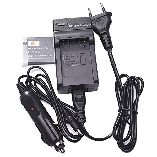 DSTE® Ersatz Batterie und DC23E Reise Ladegerät Compatible für Canon NB-6L NB-6LH PowerShot SX170 is SX510 SX600 SX710 SX610 SX275 HS IXY 110 is IXY 25 is IXUS 85 is IXUS 95 is IXUS 105 200 210 is von DSTE