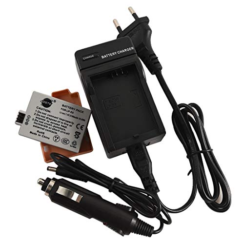 DSTE® Ersatz Batterie und DC27E Reise Ladegerät Compatible für Canon LP-E5 EOS 450D 500D 1000D Kiss F X2 X3 Rebel XS XSi T1i Digital Kamera von DSTE
