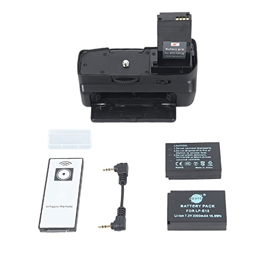 DSTE 100D Battery Grip for Canon EOS 100D Digital SLR Camera + Remote + 2pcs LP-E12 Rechargeable Li-ion Battery von DSTE