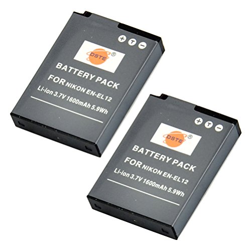 DSTE 2-Pack Ersatz Batterie Akku für Nikon EN-EL12 Coolpix P300 P310 P330 P340 S31 S70 S610 S620 S630 S640 S800c S1000pj S1100pj S1200pj S6000 von DSTE