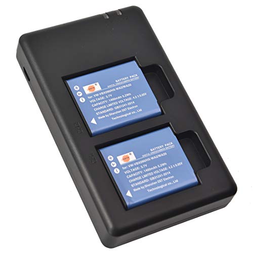 DSTE 2-Stück Ersatzakku Set VW-VBX090 Batterie + Dual-Ladegerät USB kompatibel mit Panasonic HX-WA2 HX-WA3 HX-WA20 HX-WA30 HX-WA2GK HX-WA301 DSTE 2-Stück Ersatzakku Set VW-VBX090 Batterie + Dual-Ladegerät USB kompatibel mit Panasonic HX-WA2 HX-WA3 HX-WA20 HX-WA30 HX-WA2GK HX-WA301 von DSTE