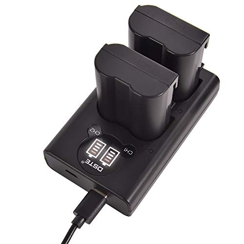 DSTE 2-Stücke Batterie Akku und 2-Kanäle Dual USB Quick Ladegerät Kit für Nikon EN-EL15 1 V1 D600 D610 D750 D800 D800E D810A D850 D7000 D7100 D7200 Kamera von DSTE