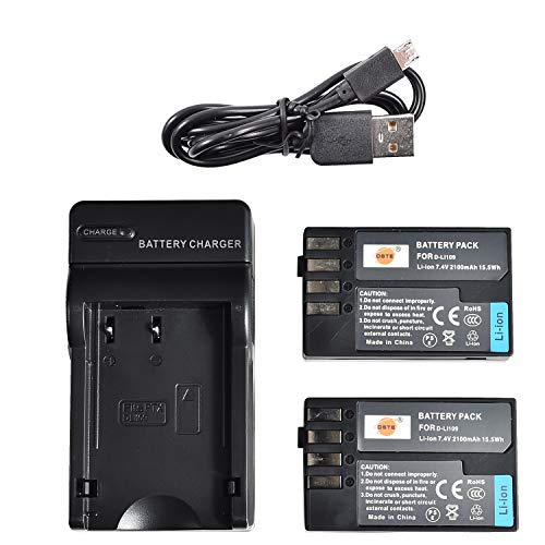 DSTE 2-Stücke Batterie Akku und 2-Kanäle Dual USB Quick Ladegerät Kit für Pentax D-Li109 K-R K-30 K-50 K-500 K-2 K-S2 K-S1 von DSTE