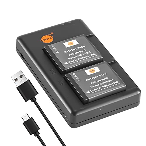 DSTE 2PCS DMW-BLH7E(1000mAh/7.2V) Batterie Ladegerät Compatible für Lumix GM1 DSC Kamera von DSTE