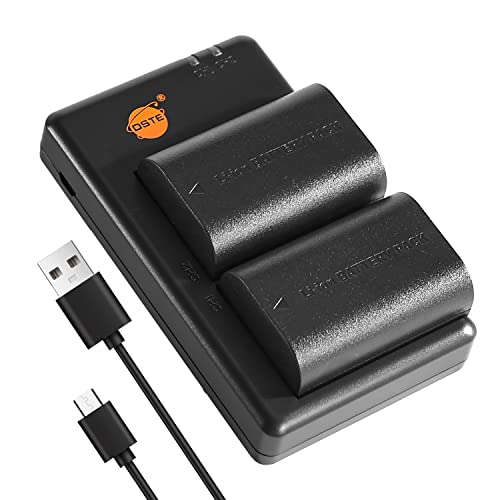 DSTE 2PCS LP-E6 LP-E6N (2600mAh/7.4V) Batterie Ladegerät Compatible für Canon EOS 6D, EOS 7D, EOS 60D, EOS 60Da, EOS 90D, XC10, XC15 Kamera von DSTE