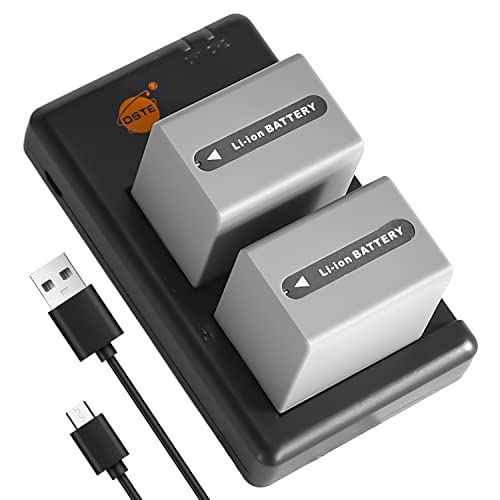 DSTE 2PCS NP-FP90(3000mAh/7.4V) Batterie Ladegerät Compatible für Sony DCR-HC16,DCR-HC16E,DCR-HC17,DCR-HC17E,DCR-HC18,DCR-HC18E,DCR-HC19E,DCR-HC20, DCR-HC20E,DCR-HC21 von DSTE