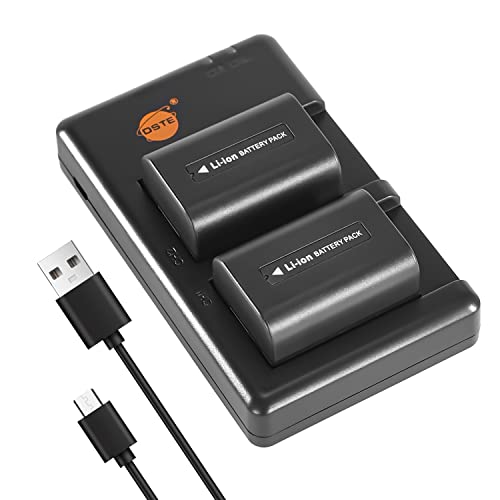 DSTE 2PCS NP-FV50(1300mAh/7.4V) Batterie Ladegerät Compatible für Sony HDR-CX220,HDR-CX430V,HDR-CX900,HDR-CX260V,HDR-CX580V,HDR-CX760V,HDR-PJ200,HDR-PJ230,HDR-PJ340,HDR-PJ380,HDR-PJ430V von DSTE