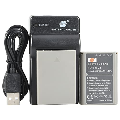 DSTE BLN-1 Li-Ionen Batterie (2-Pack) und Micro USB Ladegerät Anzug Kompatibel für Olympus E-M1 E-M5 von DSTE