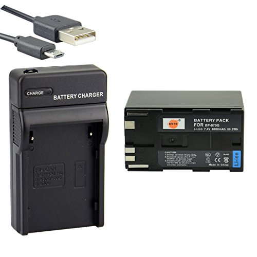 DSTE BP-970G Li-Ionen Batterie und Micro USB Ladegerät Anzug Kompatibel für Canon XLH1, XHG1, XHA1, XL2, XM2, XF305, XF300, XF105, XF100 von DSTE