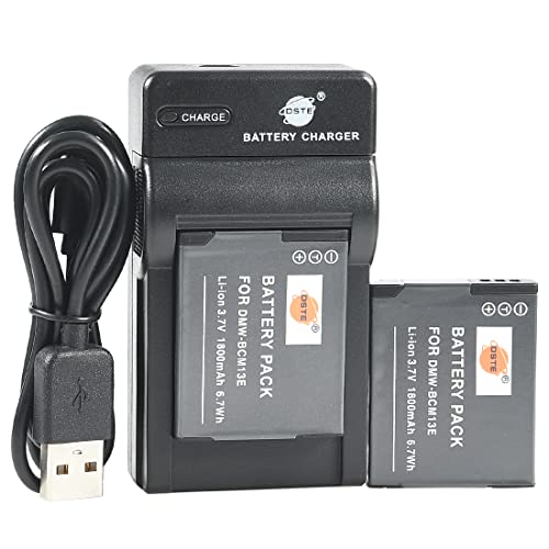 DSTE DMW-BCM13E Li-Ionen Batterie (2-Pack) und Micro USB Ladegerät Anzug Kompatibel für Panasonic Lumix DMC-FT5 DMC-TS5 DMC-TZ37 DMC-TZ40 DMC-TZ41 DMC-ZS27 DMC-ZS30 von DSTE