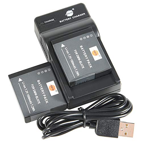 DSTE DMW-BLH7 Li-Ionen Batterie (2-Pack) und Micro USB Ladegerät Anzug Kompatibel für Panasonic Lumix DMC-GM1 DMC-GM1D DMC-GM1K DMC-GM1KD DMC-GM1KEB von DSTE